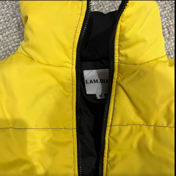 I.AM.GIA Road Warrior "Kill Bill" Yellow & Black Puffer Jacket Bomber Coat Sz Md - Picture 5 of 10